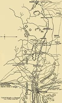 Cobban Gallery: Map Illustrating the Eastward Move from Eerstefabrieken to Middelburg, 1901. Creator: Unknown