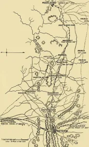 Pretoria Prints: Map Illustrating the Eastward Move from Eerstefabrieken to Middelburg