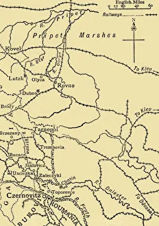 Occupied Territory Gallery: Map illustrating General Ivanoffs operations... First World War, 1915, (c1920)