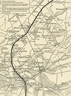Butcher Haig Gallery: Map illustrating the Operations of the First Army... First World War, 1915, (c1920)