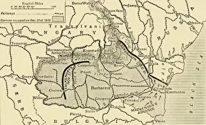 Map illustrating the Roumanian Campaign to the end of 1916, (c1920). Creator: Unknown