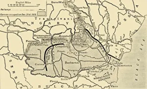 Occupied Territory Gallery: Map illustrating the Roumanian Campaign to the end of 1916, (c1920). Creator: Unknown