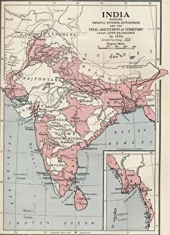 British Raj Collection: Map of India in 1856 (1906)