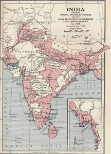 Lord Collection: Map of India in 1856 (1906)
