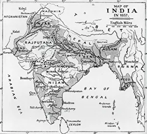 Strang Prints: Map of India in 1857, c1912