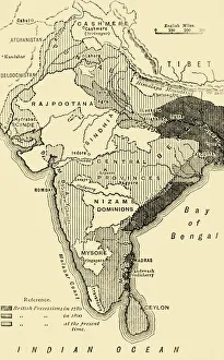Ownership Prints: Map of India, Showing the British Possessions in 1780, 1800, and at the Present Time, 1890