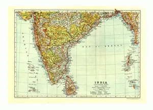 Arabian Sea Prints: Map of India Southern part, c1910. Artist: Johann Georg Justus Perthes