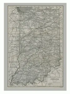 Indiana Prints: Map of Indiana, USA, c1900s Artist: Emery Walker Ltd