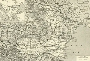 Hungary Europe Prints: Map Indicating the Area of the Rumanian Campaign, 1917. Creator: Unknown