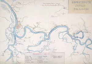 Map of the Irtysh region from the village of Zashchitina to the Epanchinsky yurts... 1880. Creator: Mikhail Znamensky