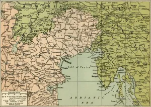 Adriatic Collection: Map of the Italian Fighting Front, 1919. Creator: George Philip & Son Ltd