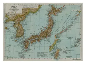 North Korea Prints: Map of Japan and Korea, c1910. Artist: Gull Engraving Company