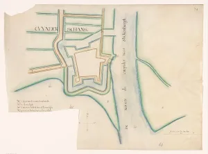 Measurements Prints: Map of Kuinre Fortification, c.1650-c.1799. Creator: Anon
