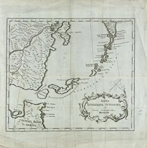 Cartographic Prints: Map of the Kuril Islands with Surrounding Areas, 1700-1799. Creator: Unknown