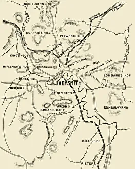 Map of Ladysmith and Surrounding Heights, 1900. Creator: Unknown Map of Ladysmith and Surrounding Heights, 1900. Creator: Unknown