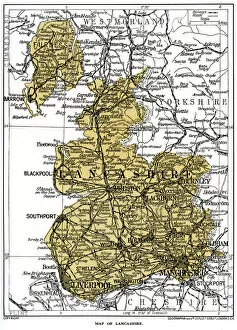 Images Dated 9th July 2008: Map of Lancashire, 1924-1926