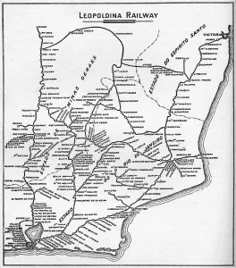 Alured Gray Prints: Map of the Leopoldina Railway System, 1914