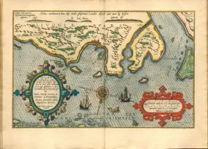 Map of Livonia (Die custe va Lijfflandt met de eijlanden daer beneffens...). Artist: Waghenaer, Lucas Jansz Map of Livonia (Die custe va Lijfflandt met de eijlanden daer beneffens...). Artist: Waghenaer, Lucas Jansz