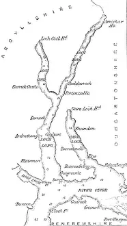Firth Of Clyde Prints: Map of Loch Long with Loch Goil, 1890. Creator: Unknown