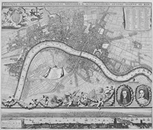 Mary Stuart Gallery: Map of London, 1690. Artist: Johannes de Ram