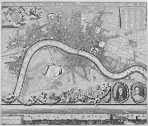 Mary Stuart Gallery: Map of London, 1690. Artist: Johannes de Ram