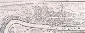 Tudor Prints: Map of London, 1789 representing Elizabethan London