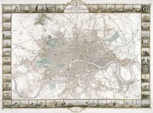 Lacey Prints: Map of London, 1851. Artist: H Lacey