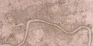 Basire Gallery: Map of the London showing Civil War fortifications, 1749. Artist: Isaac Basire