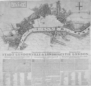 Devastation Gallery: Map of London showing the destruction caused by the Great Fire, 1666