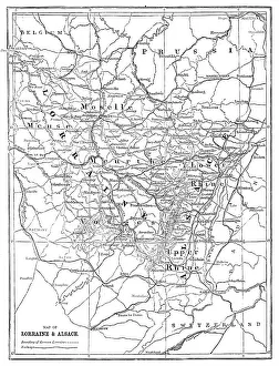 Bates Hw Prints: Map of Lorraine and Alsace; Alsace and Lorraine, 1875. Creator: Unknown