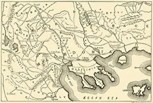 4th Century Bc Prints: Map of Macedon and the Adjacent Districts, 1890. Creator: Unknown