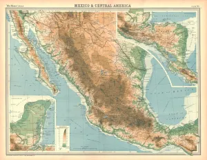 Mexico Prints: Map of Mexico and Central America
