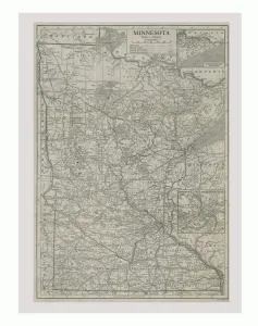 Minnesota Prints: Map of Minnesota, USA, c1900s. Artist: Emery Walker Ltd