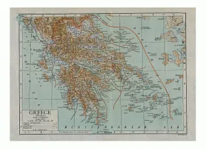 Map of Modern Greece, c1910s. Artist: Emery Walker