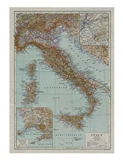 Map of Modern Italy, c1910s. Artist: Emery Walker Ltd