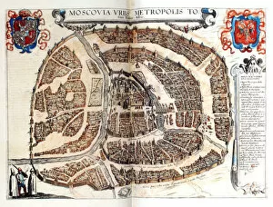 Braun Gallery: Map of Moscow, 1572. Artist: Braun, Georg (1541-1622)
