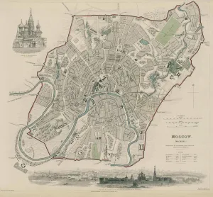 Map of Moscow, 1836. Artist: Clarke, W. B. (active c. 1836)