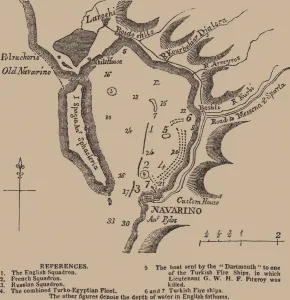 Allies Prints: Map of Navarino bay, First quarter of 19th cen Artist: Anonymous master