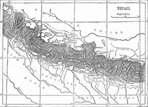 Himalayas Collection: Map of Nepaul, c1891. Creator: James Grant