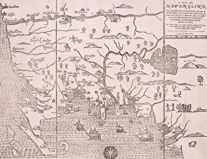 Colonisation Prints: Map of New England, 1677. Creator: John Foster