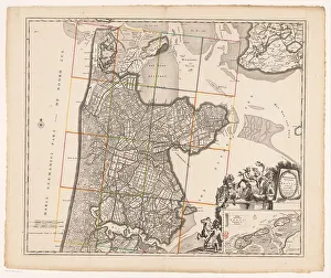 Cartouche Prints: Map of Noord-Holland and part of Friesland, 1726-1750. Creator: Anon
