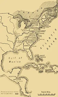 Colony Prints: Map of North America, Illustrating the American War of Independence, c1785, (1890)