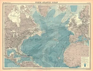 North And Central America Collection: Map of the North Atlantic Ocean