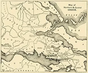 North Gallery: Map of Northern & Central Greece, 1890. Creator: Unknown