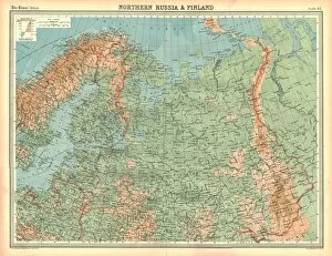 Arctic Circle Collection: Map of Northern Russia and Finland