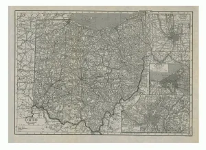 Great Lakes Prints: Map of Ohio, USA, c1910s. Artist: Emery Walker Ltd