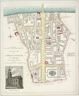 Christ Church Gallery: Map of the Parish of Christ Church in Southwark, London, 1821