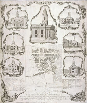 St George Gallery: Map of the parish of St George Hanover Square in the City of Westminster, London, 1761