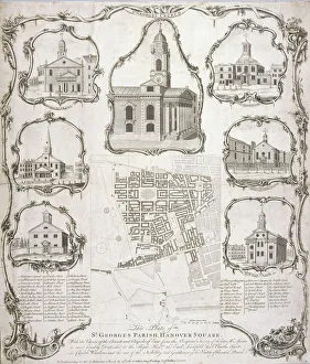 Hanover Square Prints: Map of the parish of St George Hanover Square in the City of Westminster, London, 1761