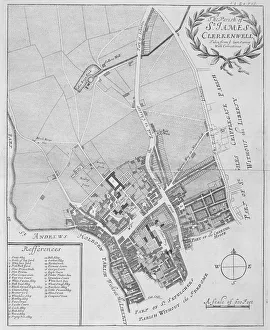 Parish Prints: Map of the parish of St James Clerkenwell, London, 1720